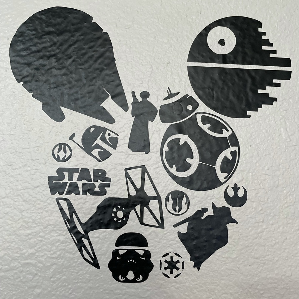 Wall sticker, Mickey and Star Wars inspired
